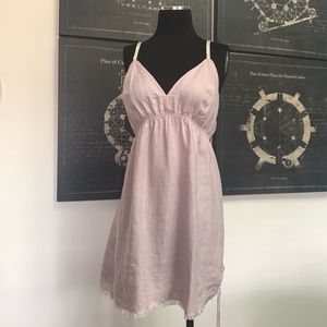 BABAKUL LINEN SPAGHETTI STRAP DRESS